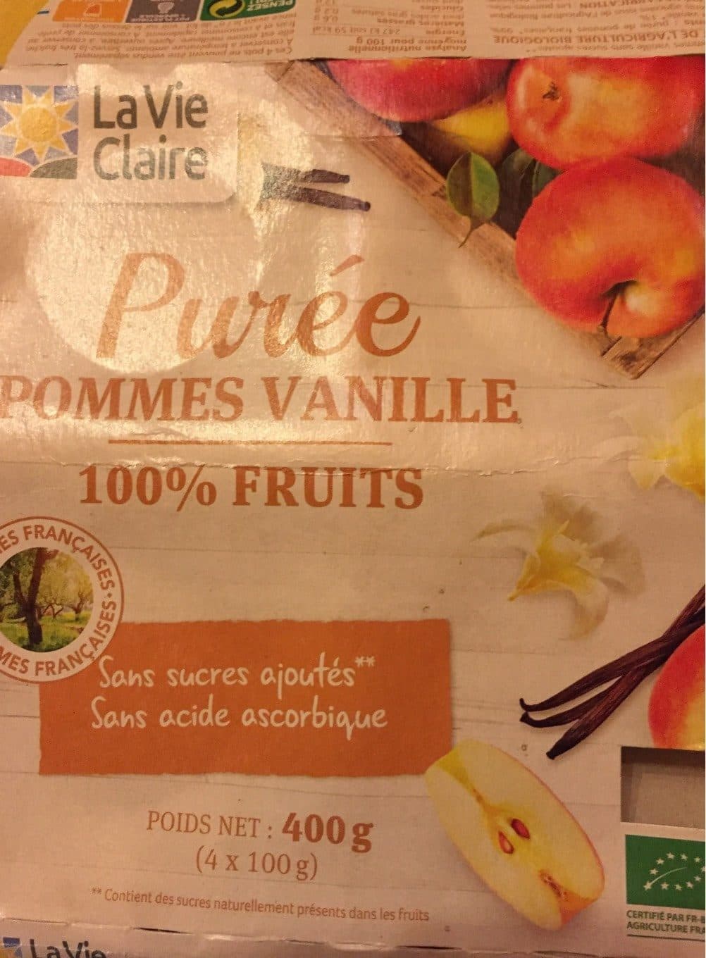 La Vie Claire Purée pommes vanille packshot