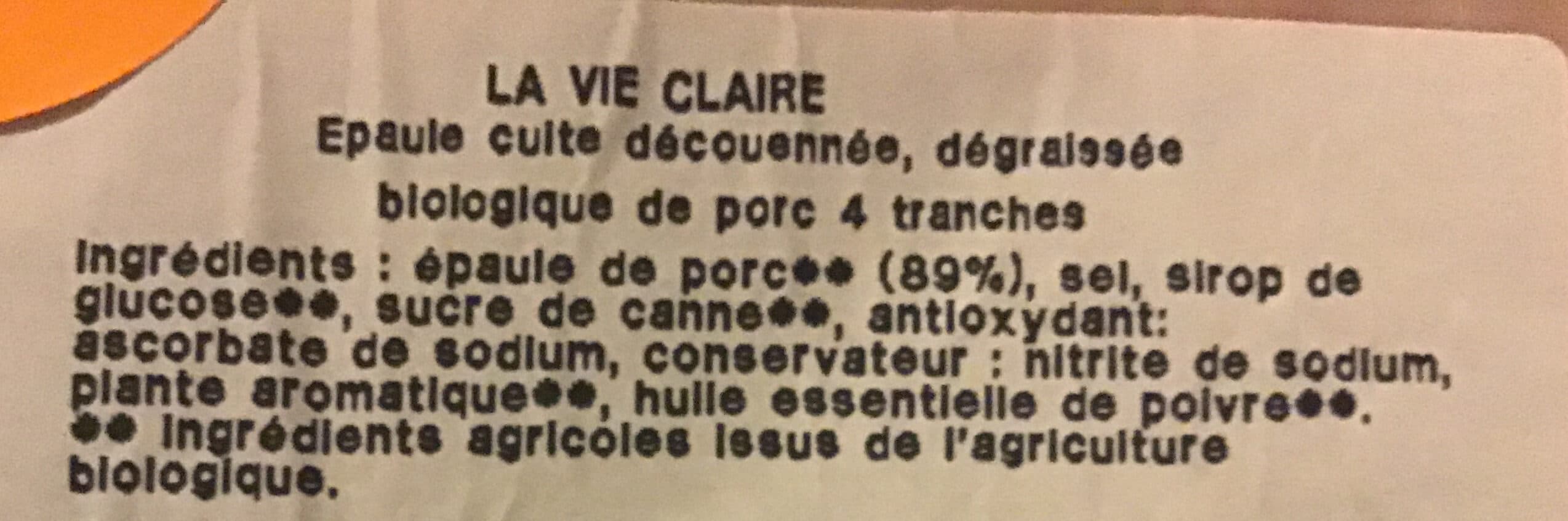 La Vie Claire Épaule cuite découennée packshot