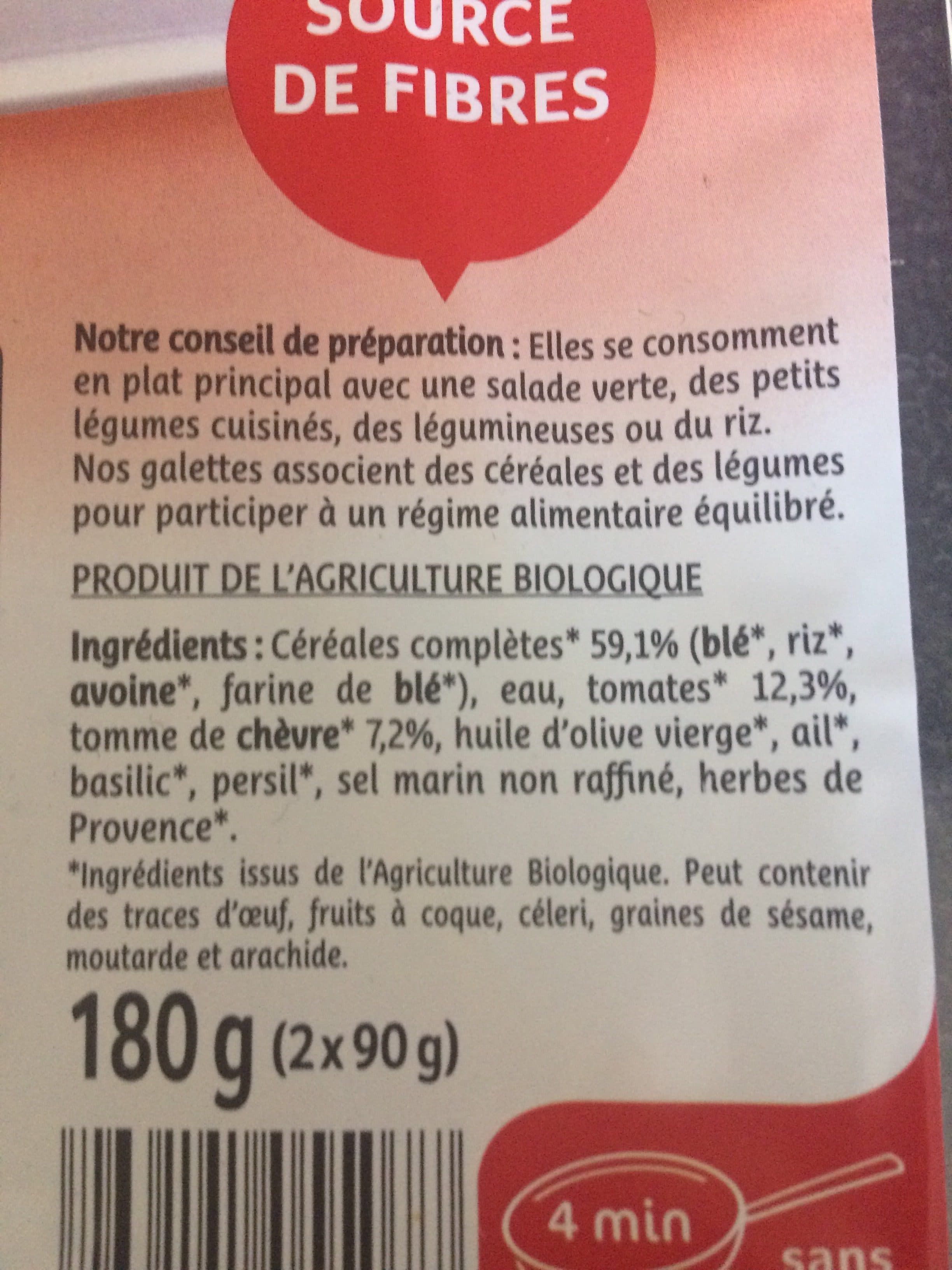 La Vie Claire Galette tomate chevre packshot