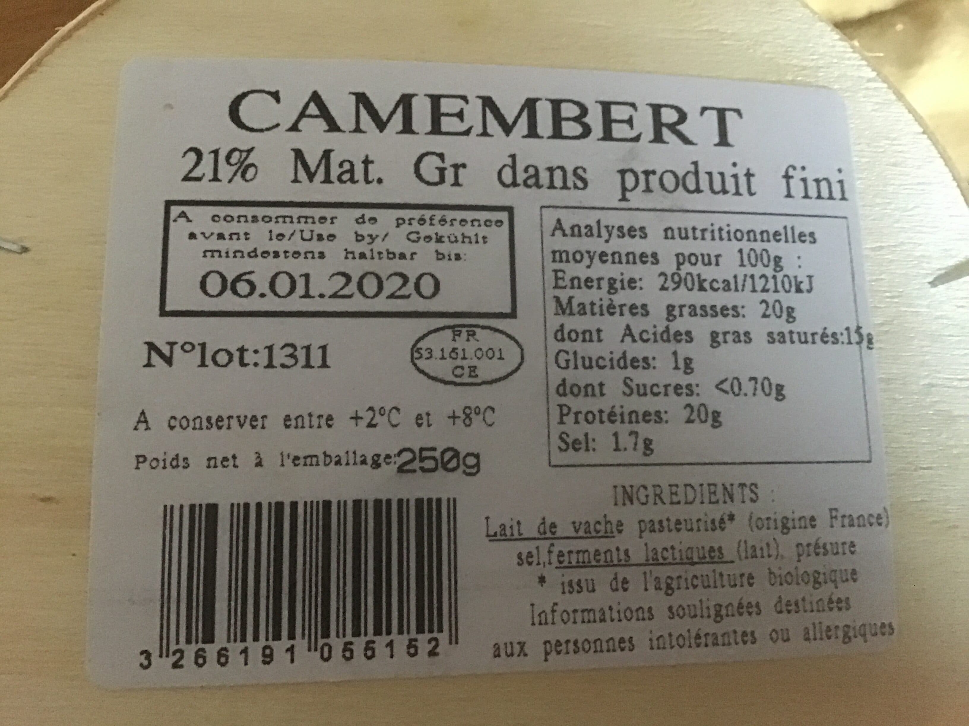 La Vie Claire Camembert de Mayenne packshot