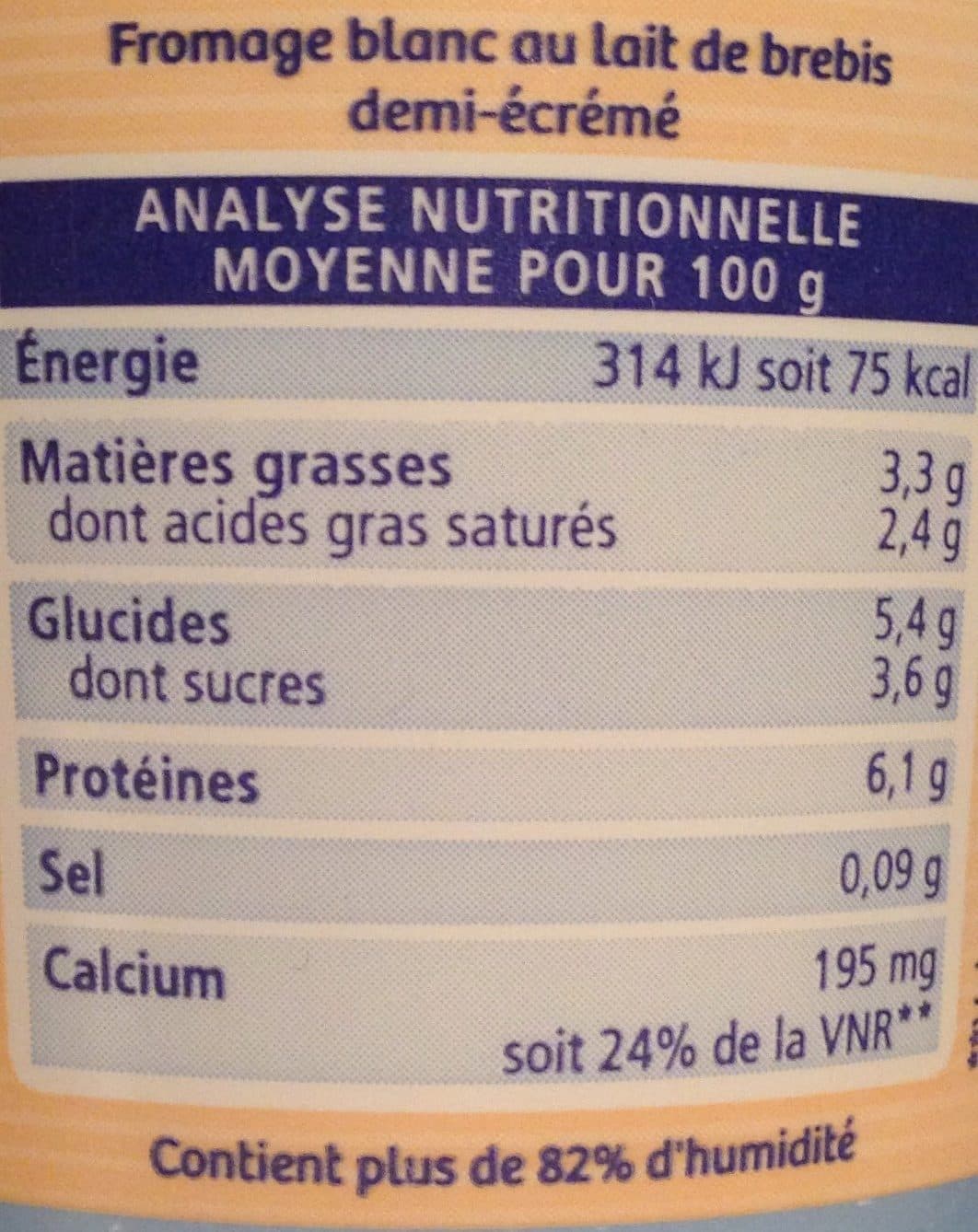La Vie Claire Fromage Blanc au Lait de Brebis packshot