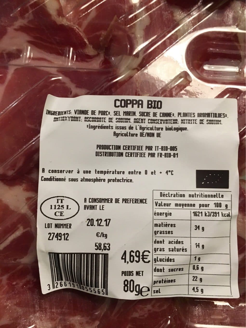 La Vie Claire Charcuterie Italienne packshot