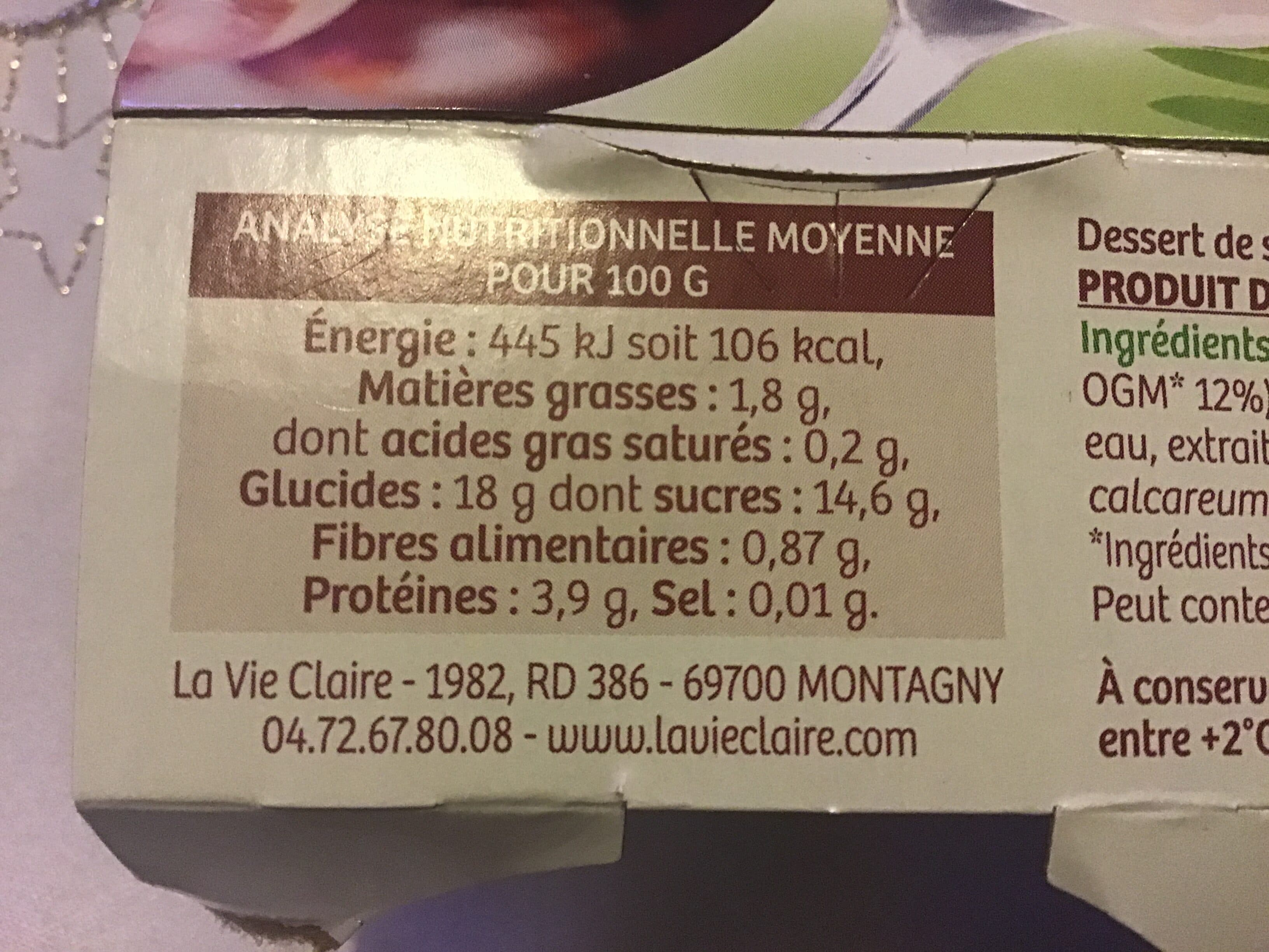 La Vie Claire Dessert de soja à la chataigne packshot