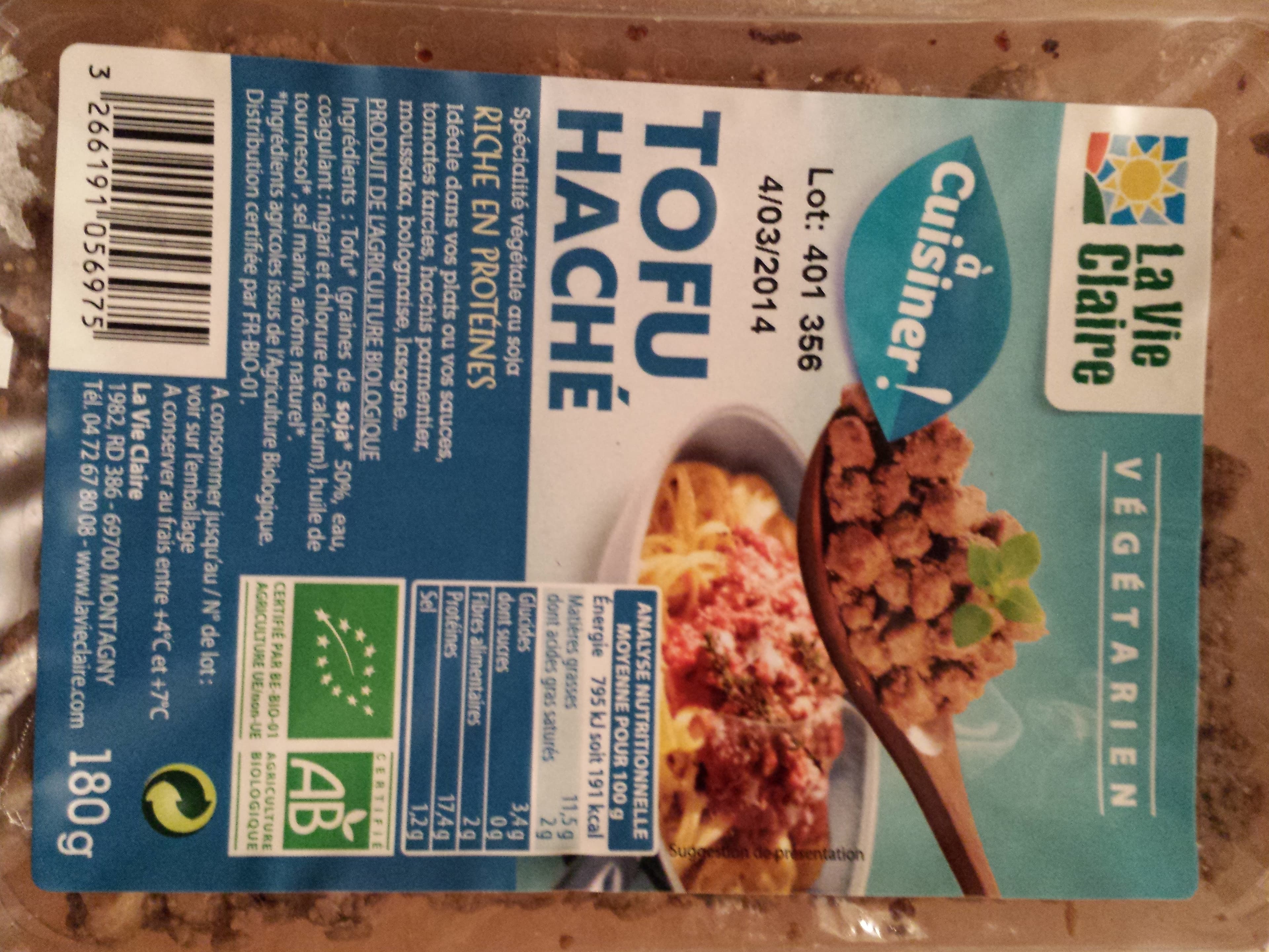 La Vie Claire Tofu haché bio packshot