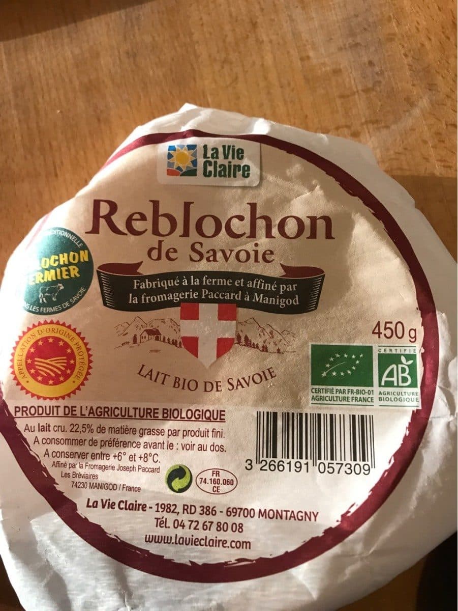 La Vie Claire Reblochon de Savoie packshot