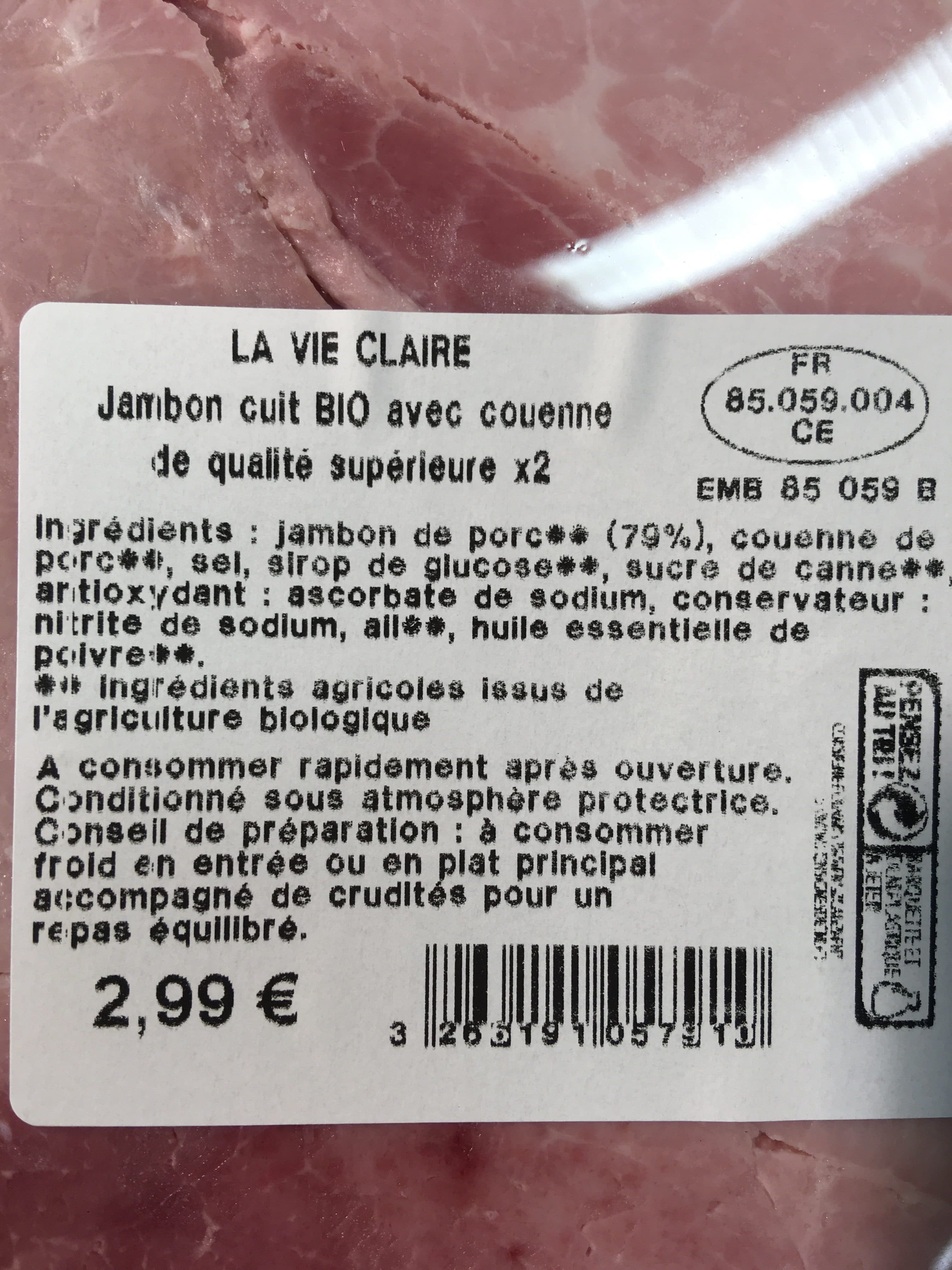 La Vie Claire Jambon blanc packshot