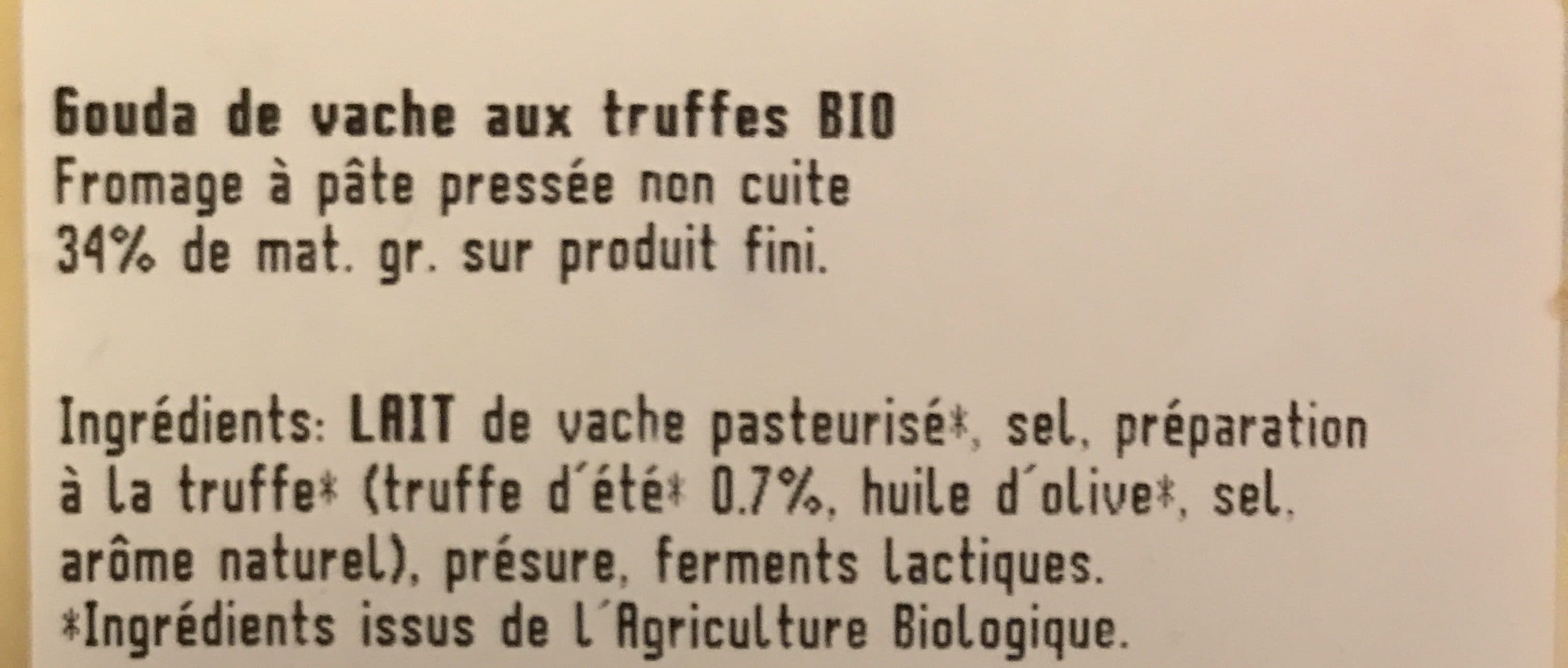 La Vie Claire Gouda aux truffes packshot