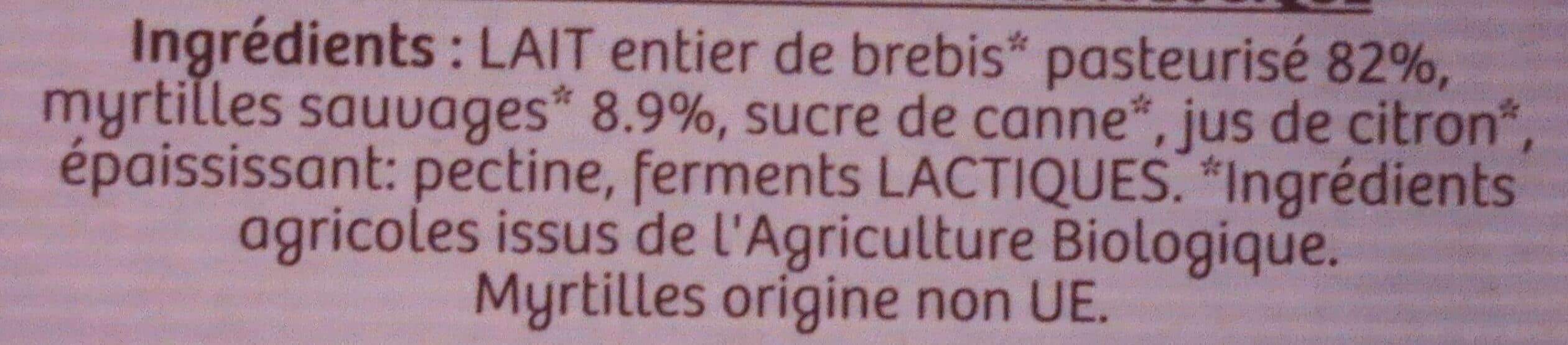 La Vie Claire Yaourt aux Myrtilles au Lait de Brebis packshot