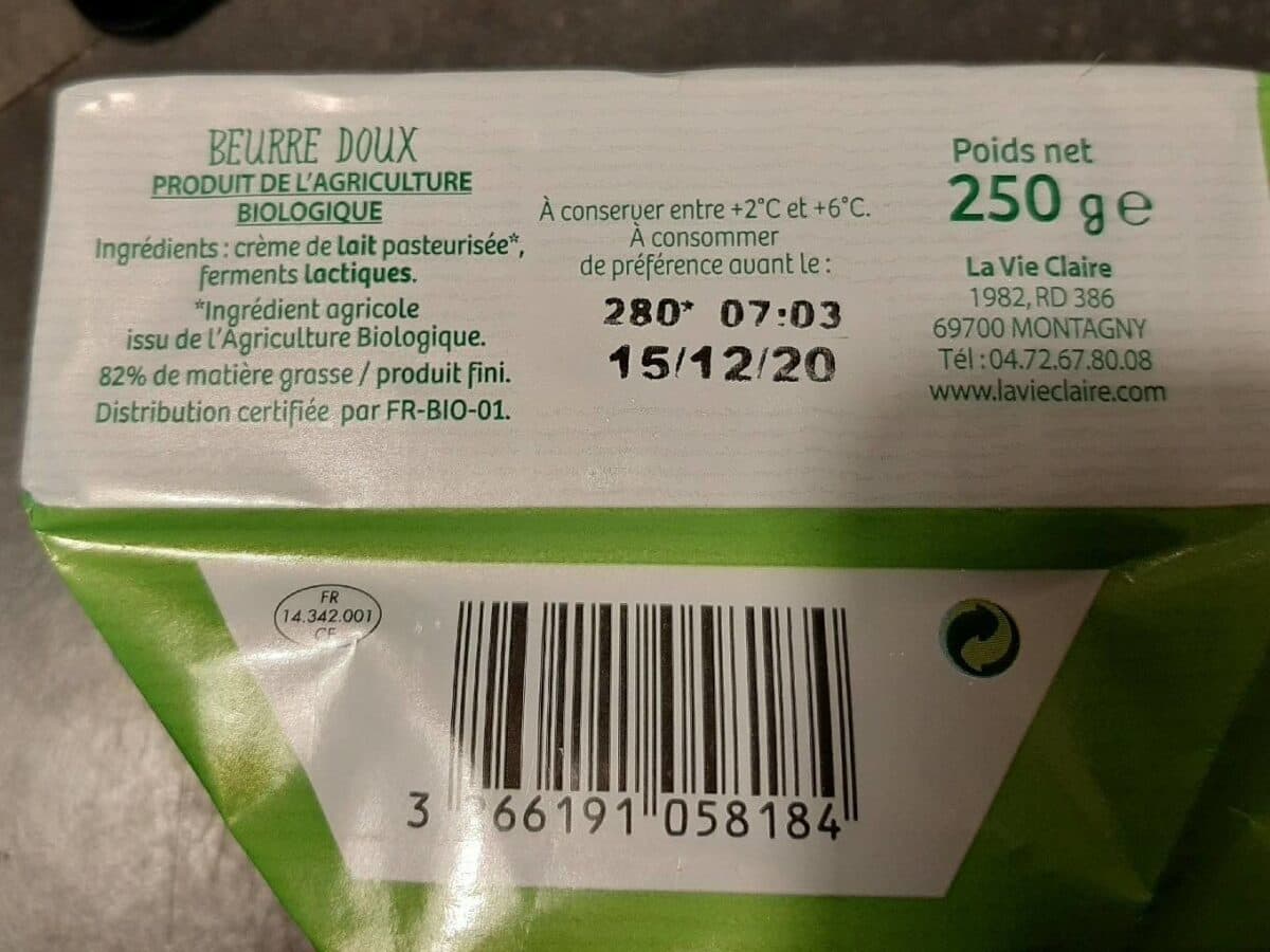 La Vie Claire Beurre doux packshot