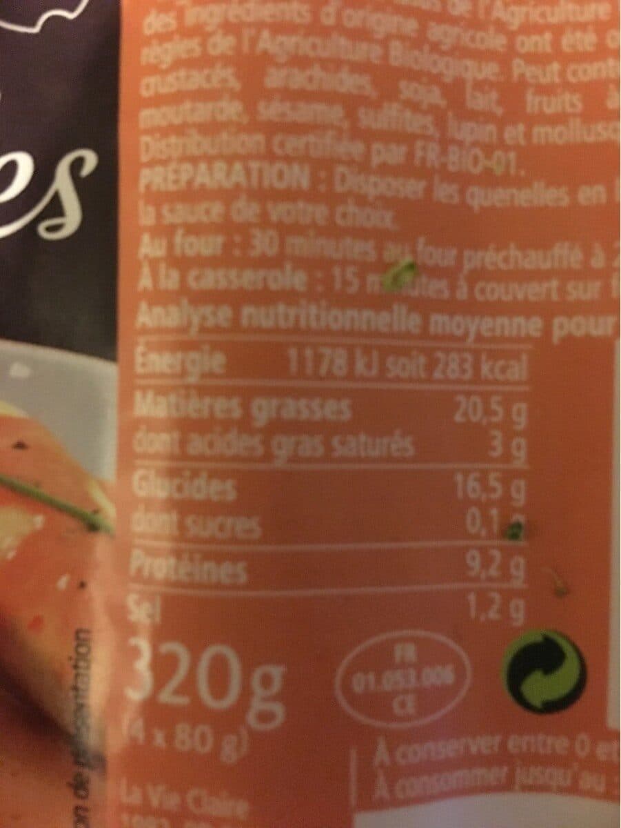 La Vie Claire quenelles packshot