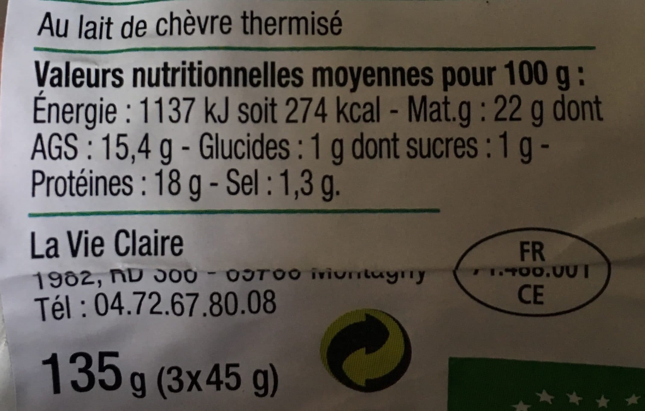 La Vie Claire Chèvre de Bourgogne packshot