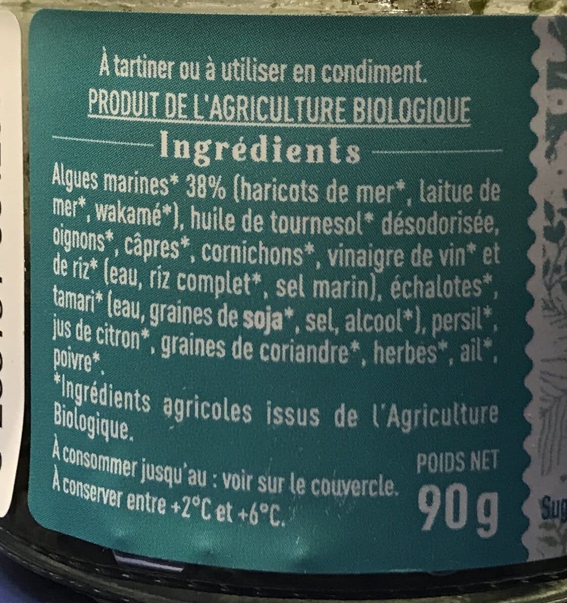 La Vie Claire Tartare d’algues nature packshot