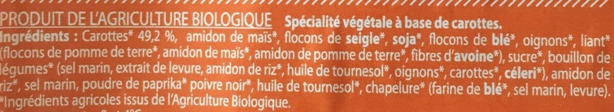 La Vie Claire Burgers Aux Carottes packshot
