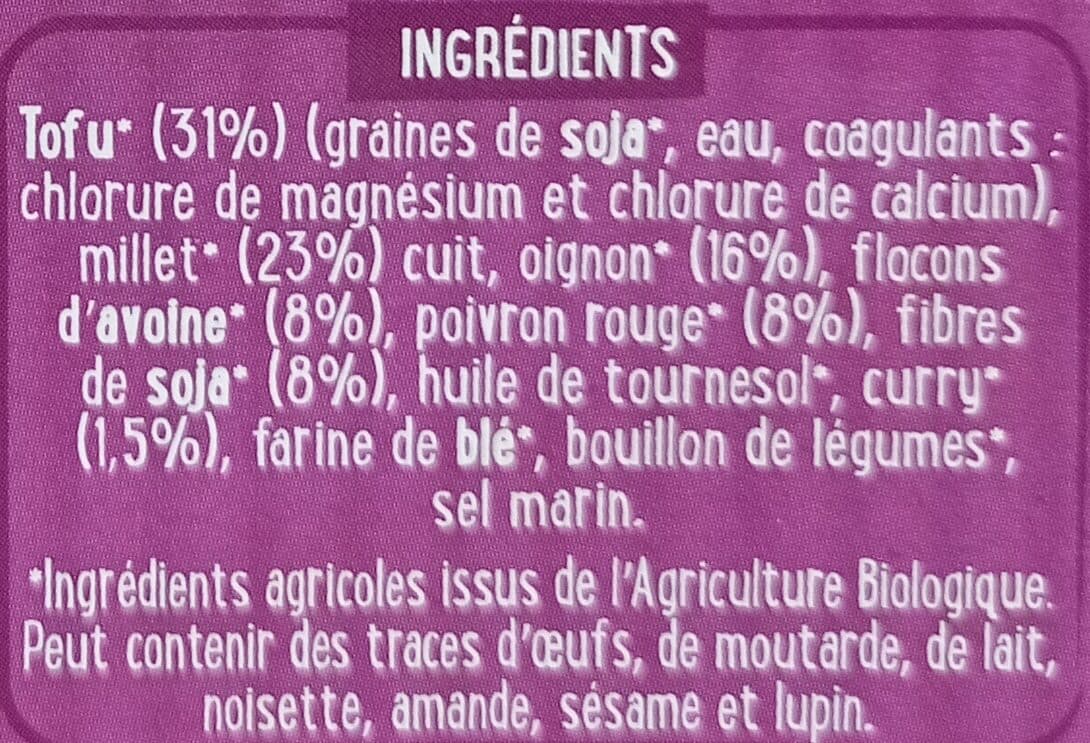 La Vie Claire Vegetal burger curry packshot