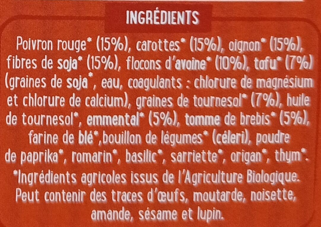 La Vie Claire Végétal Burger à l'emmental, tomme de brebis et poivron packshot