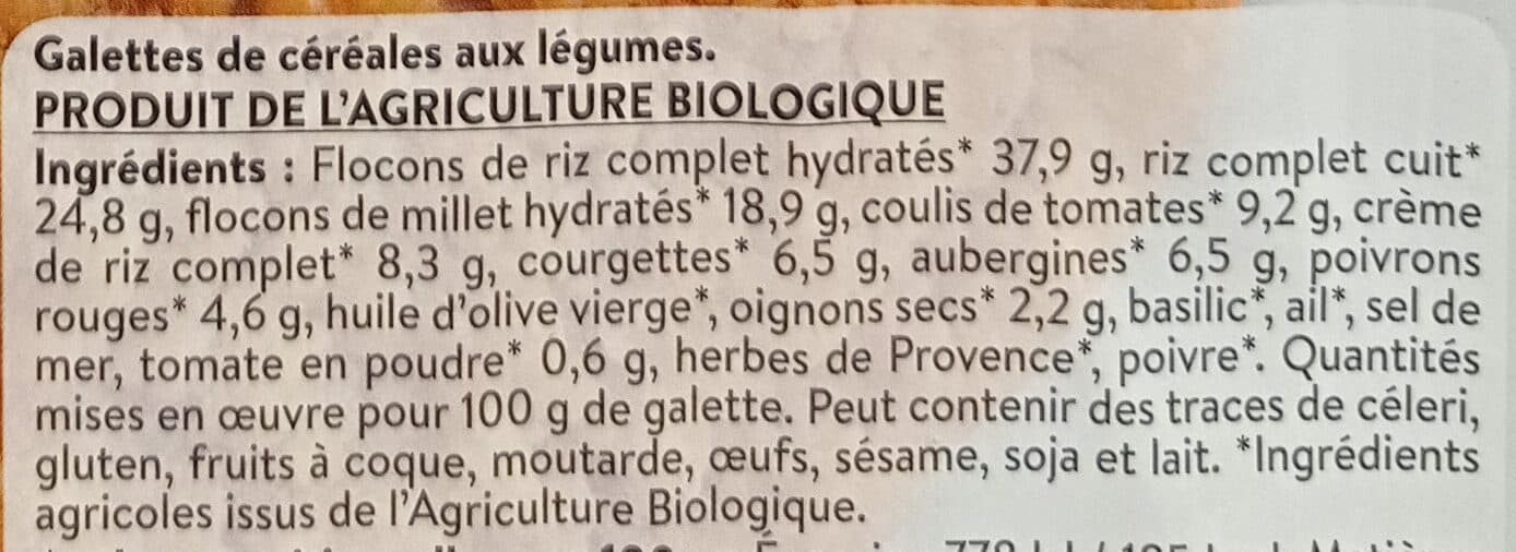 La Vie Claire Galettes de Céréales Ratatouille packshot