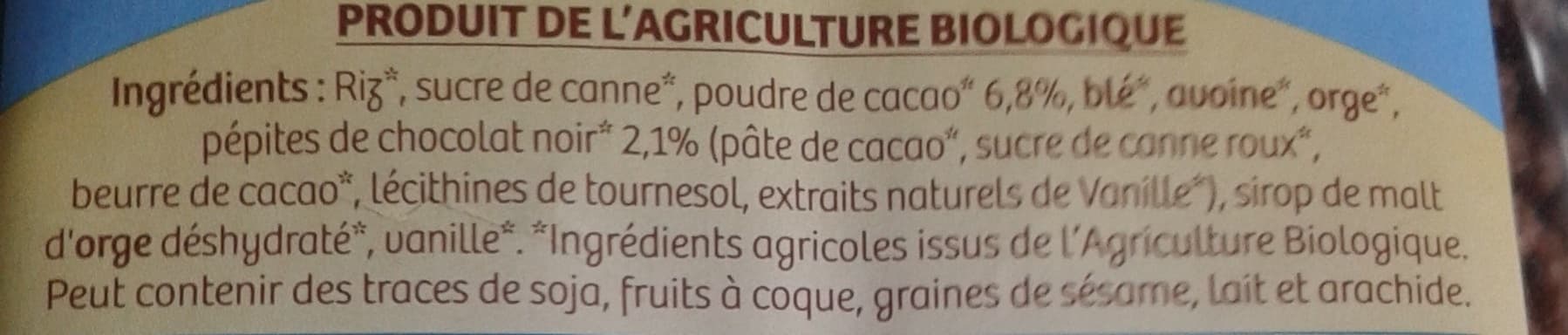 La Vie Claire Céréales soufflées au chocolat packshot