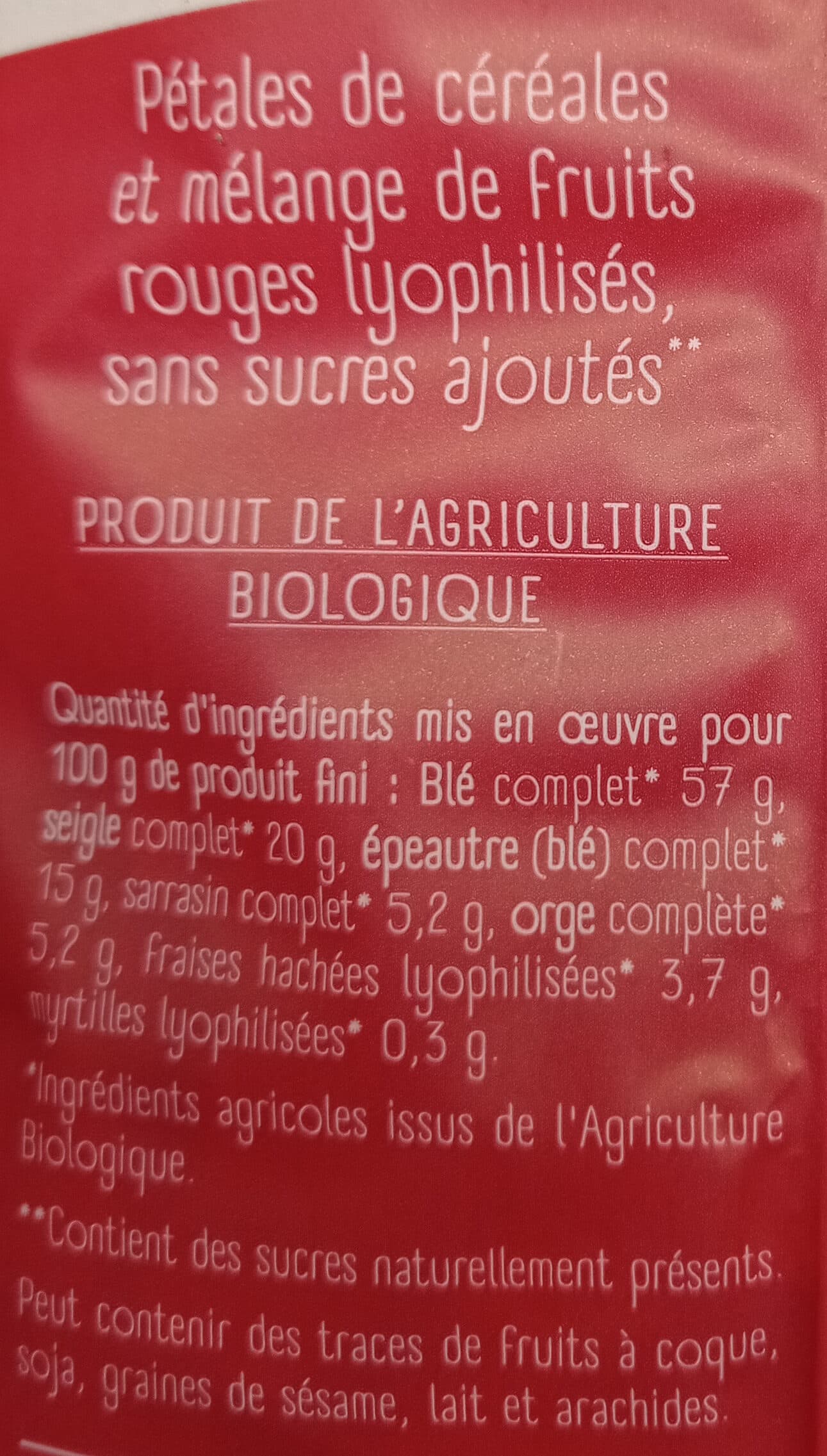 La Vie Claire Pétales fruits rouges packshot