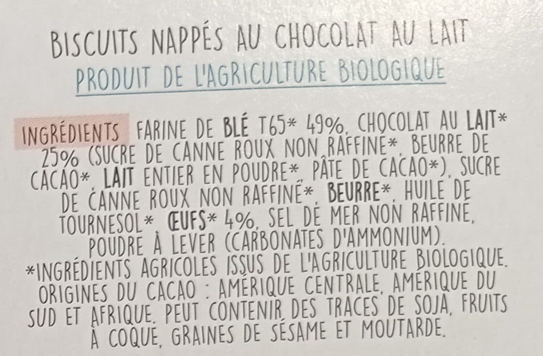 La Vie Claire Les P'tits Animaux Nappés Chocolat au Lait packshot