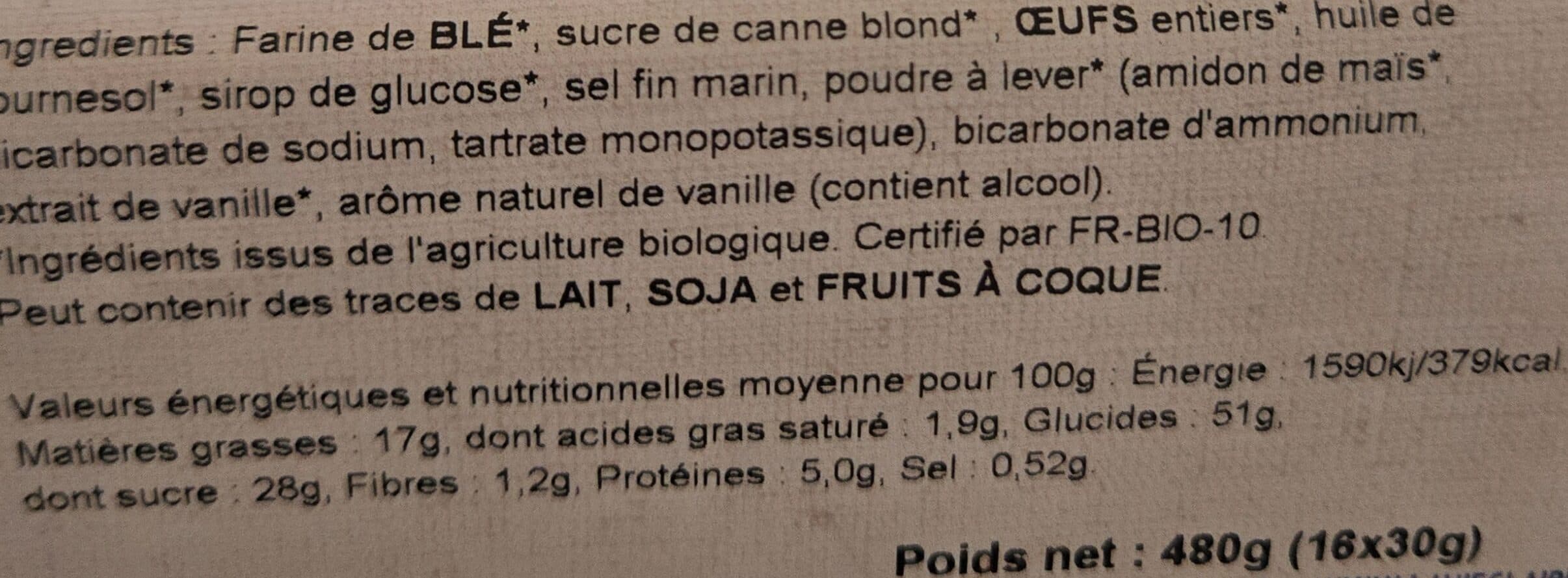 La Vie Claire 16 Mini Cakes Nature packshot