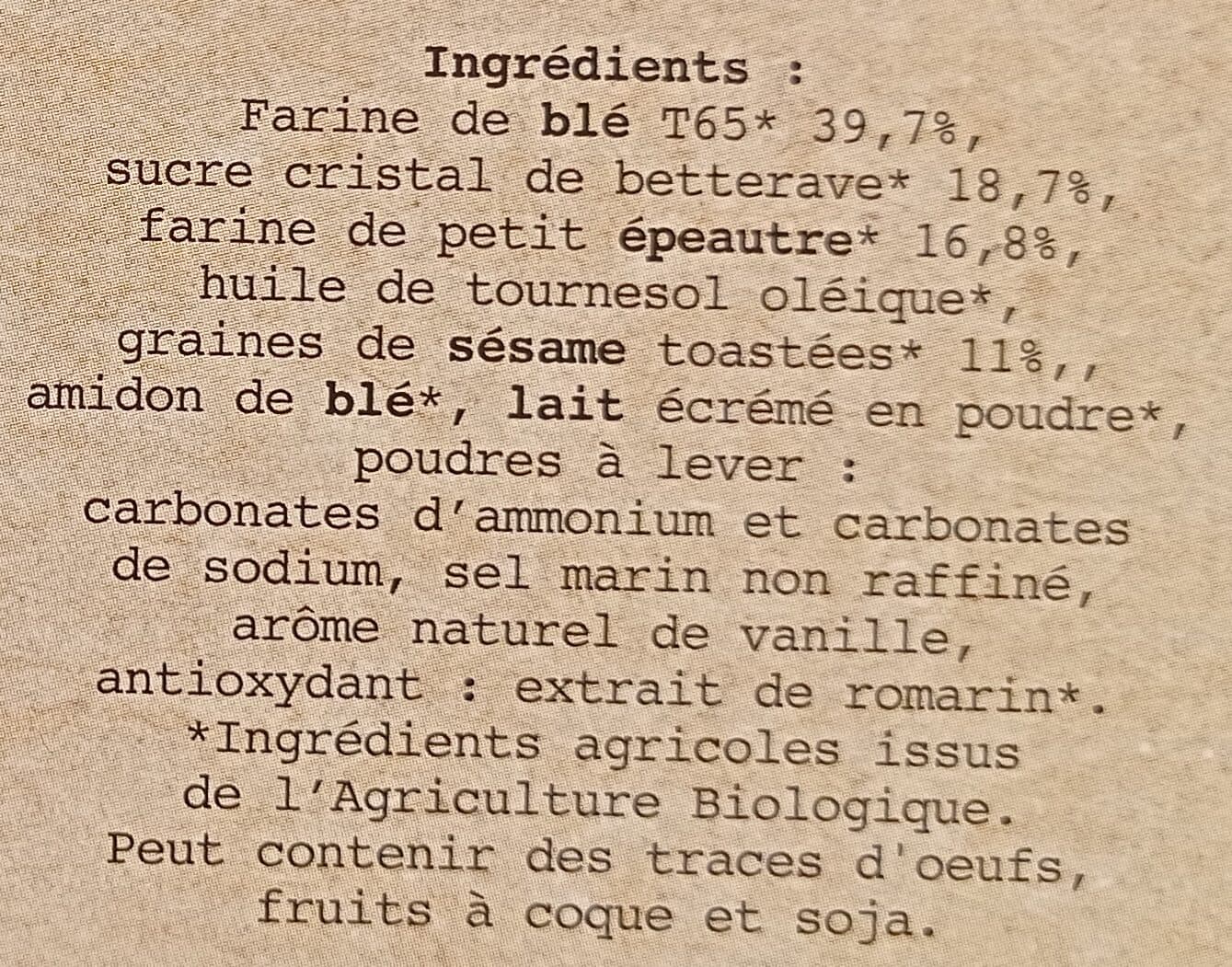 La Vie Claire Biscuits petit épeautre et sesame packshot