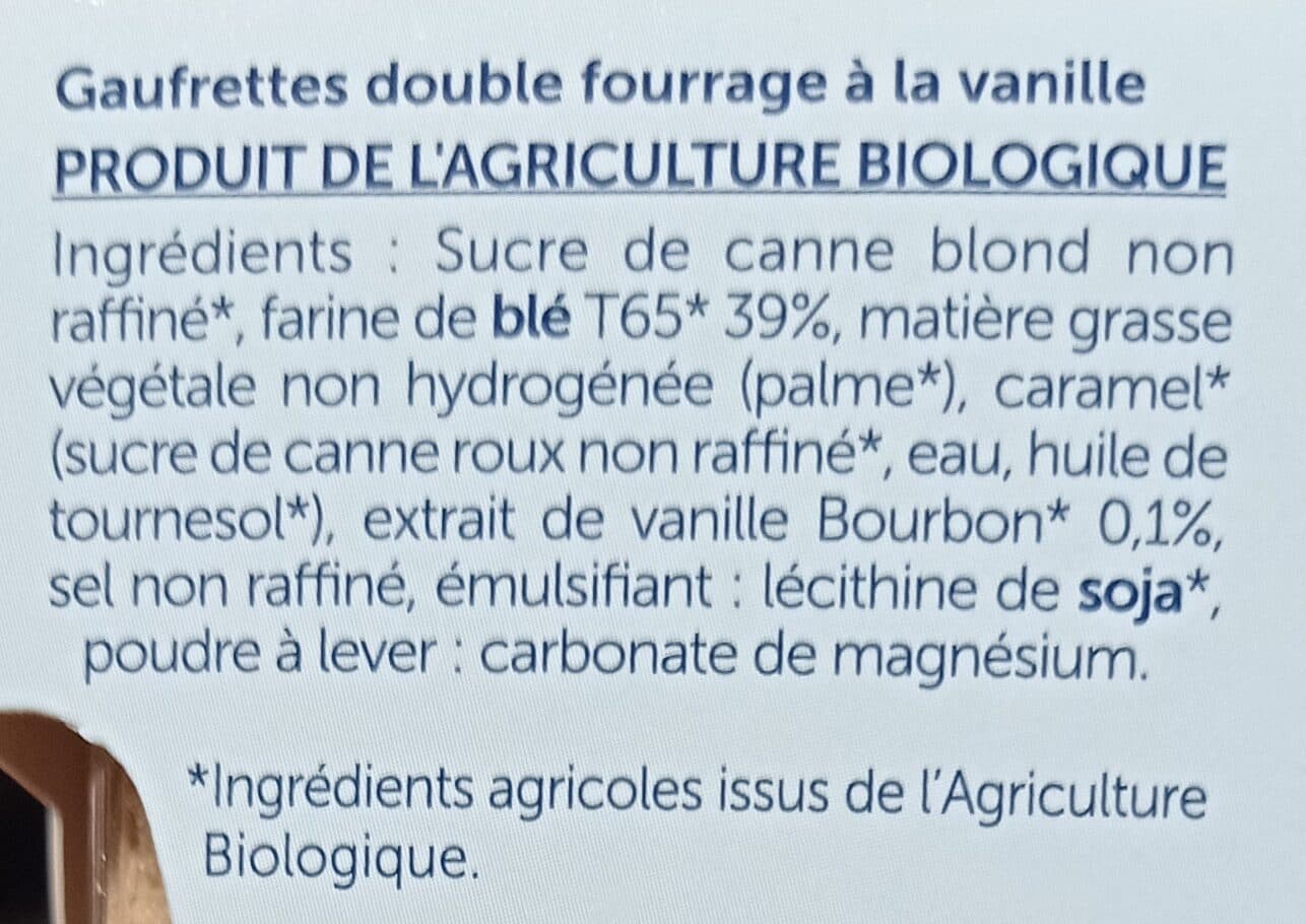 La Vie Claire Gaufrettes fourrées vanille packshot