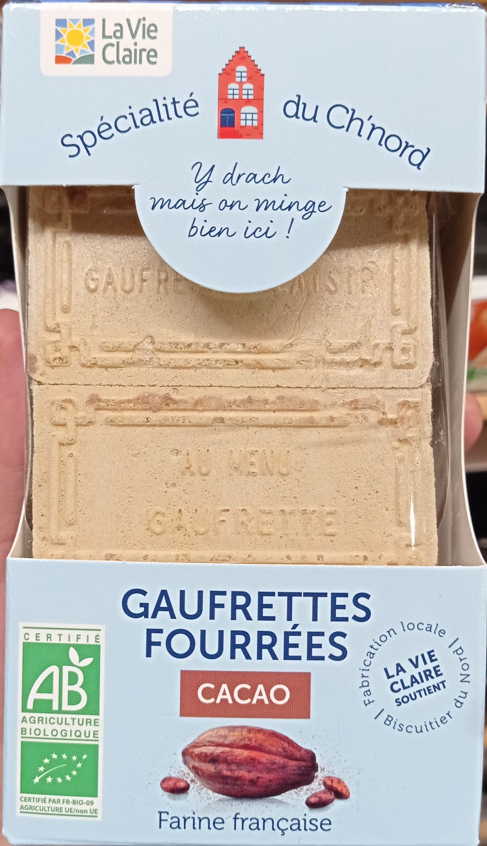 La Vie Claire Gaufrettes fourrées cacao packshot