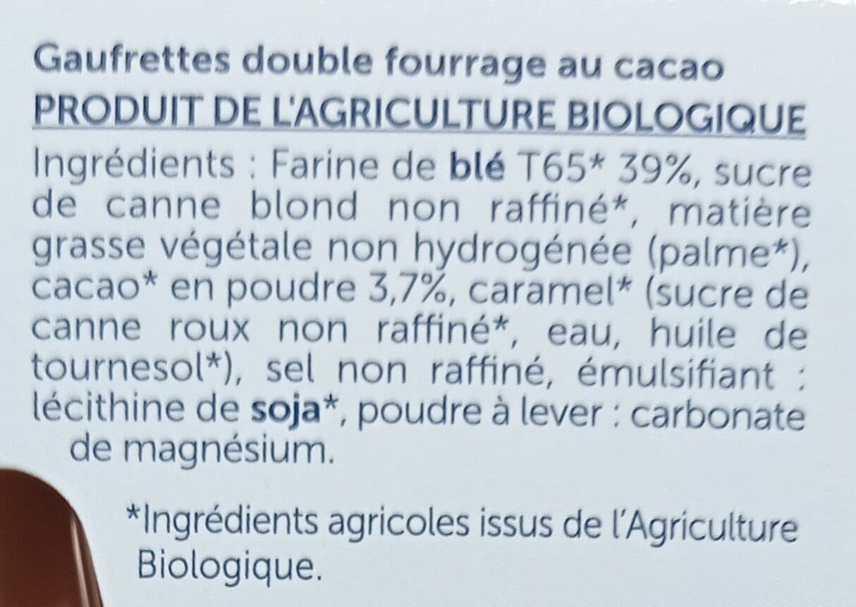La Vie Claire Gaufrettes fourrées cacao packshot