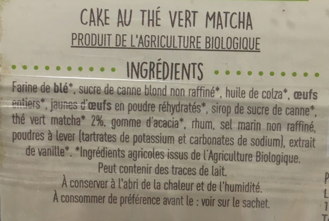 La Vie Claire Cake au thé vert matcha packshot