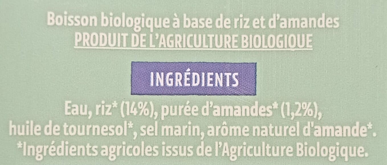 La Vie Claire Boisson au Riz et à l'Amande packshot