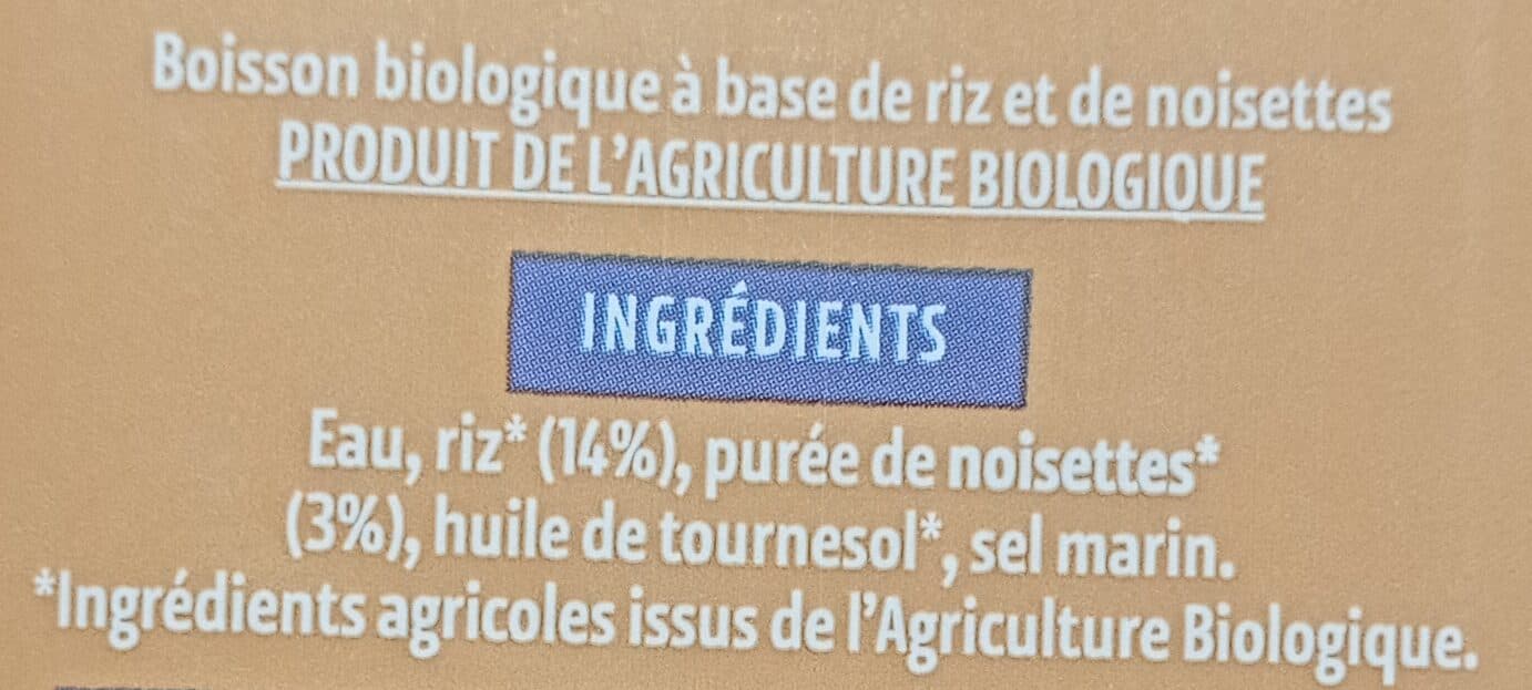 La Vie Claire Boisson riz noisettes packshot