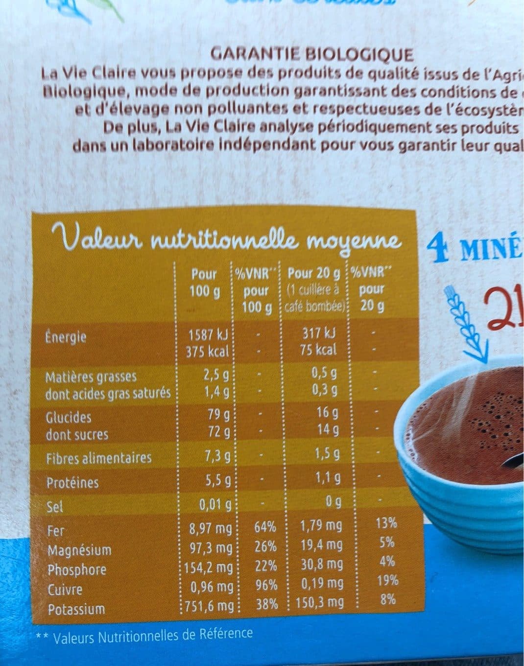 La Vie Claire P'tit dej cacao packshot