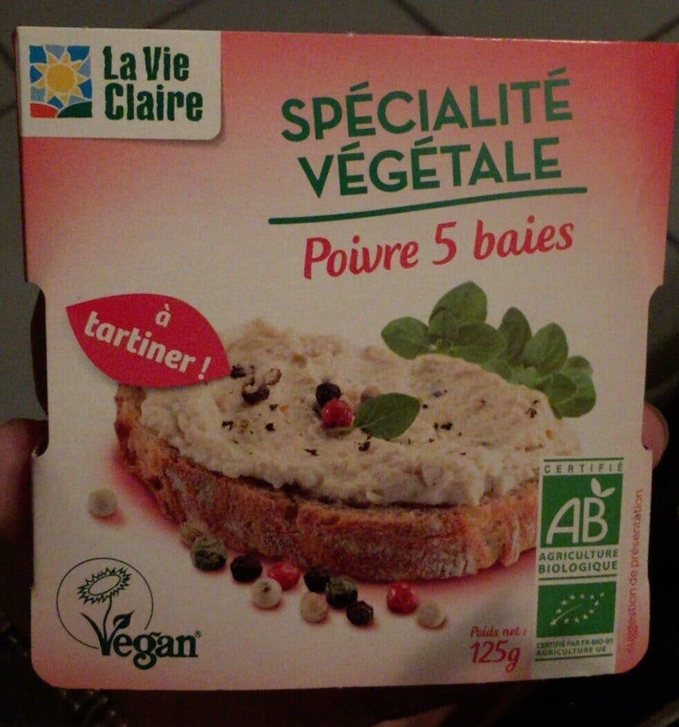 La Vie Claire Spécialité Végétale à Tartiner Poivre 5 baies packshot