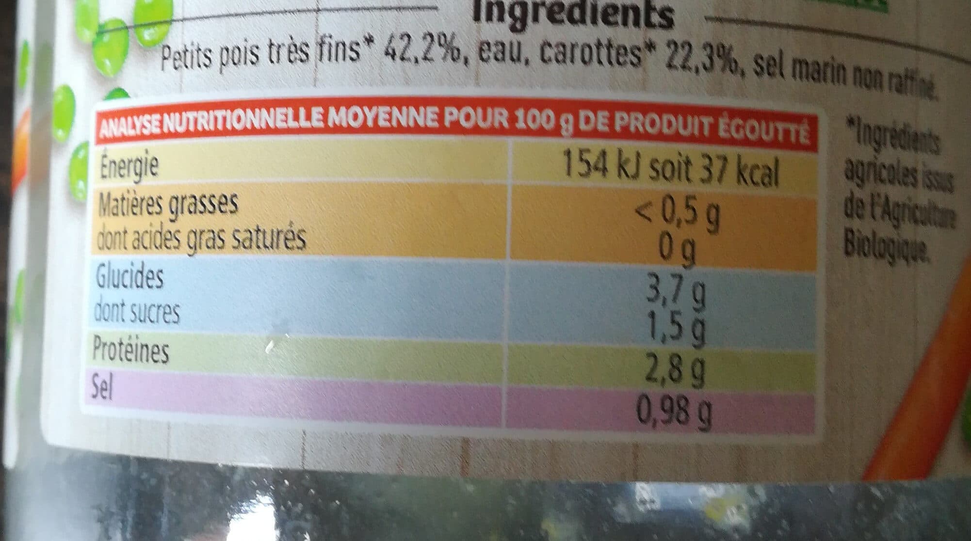 La Vie Claire Petits pois tres fins et jeunes carottes packshot