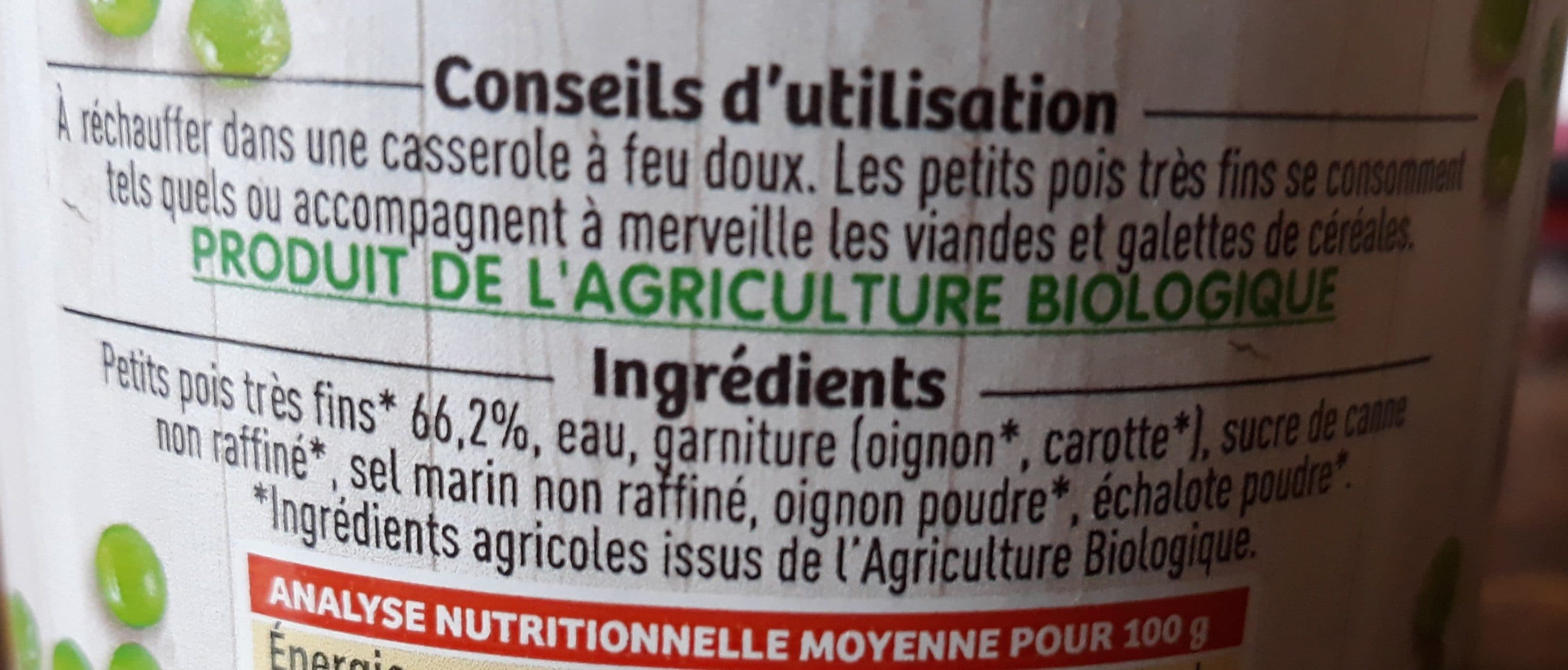 La Vie Claire Petits pois très fins préparés packshot