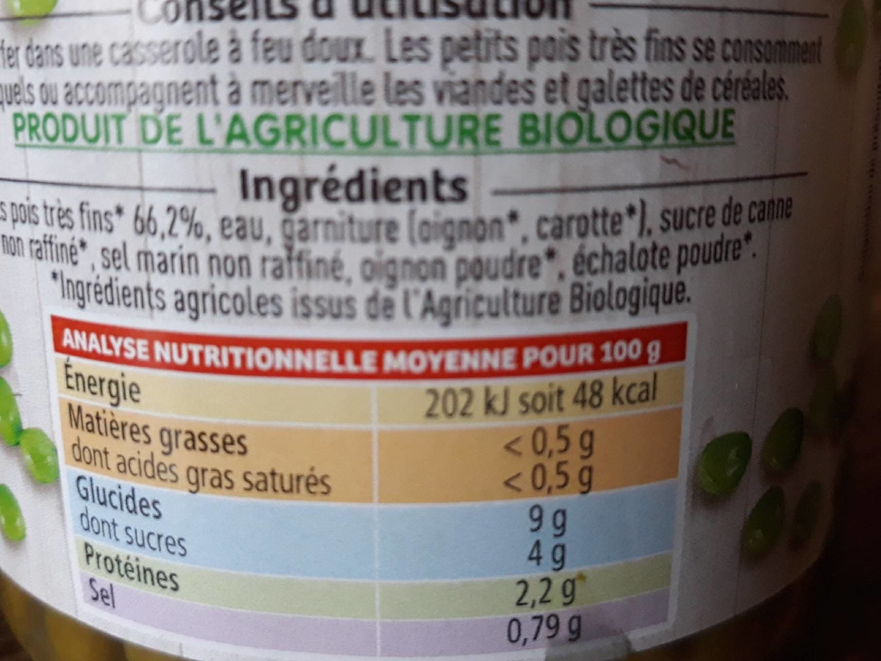 La Vie Claire Petits pois très fins préparés packshot