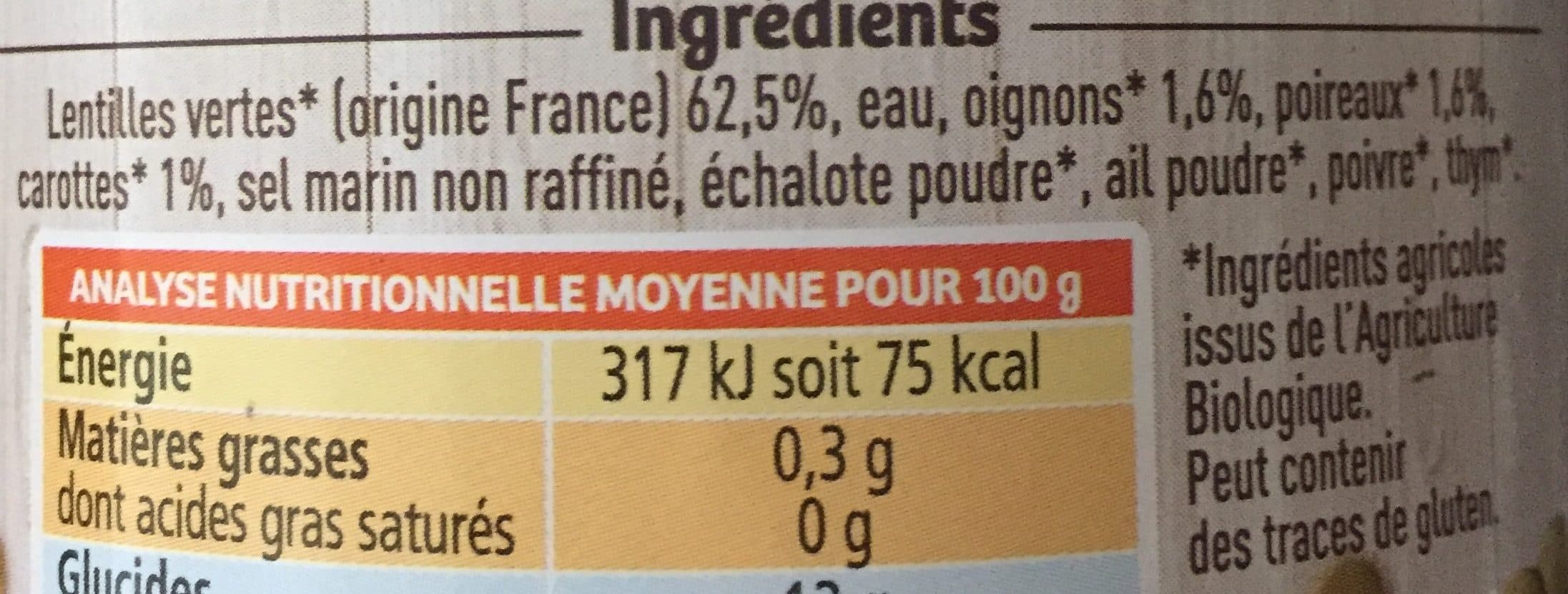La vie claire Lentilles Vertes aux Petits Légumes packshot