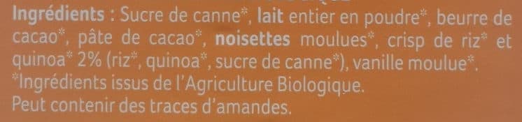 La Vie Claire Chocolat au lait à croquer croustillant au riz et au quinoa packshot