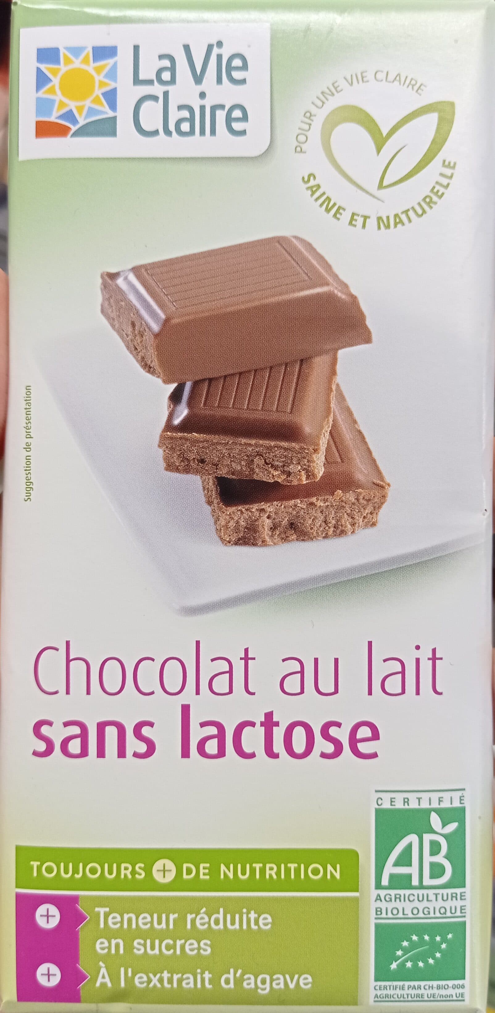 La Vie Claire Chocolat Au Lait Sans Lactose packshot