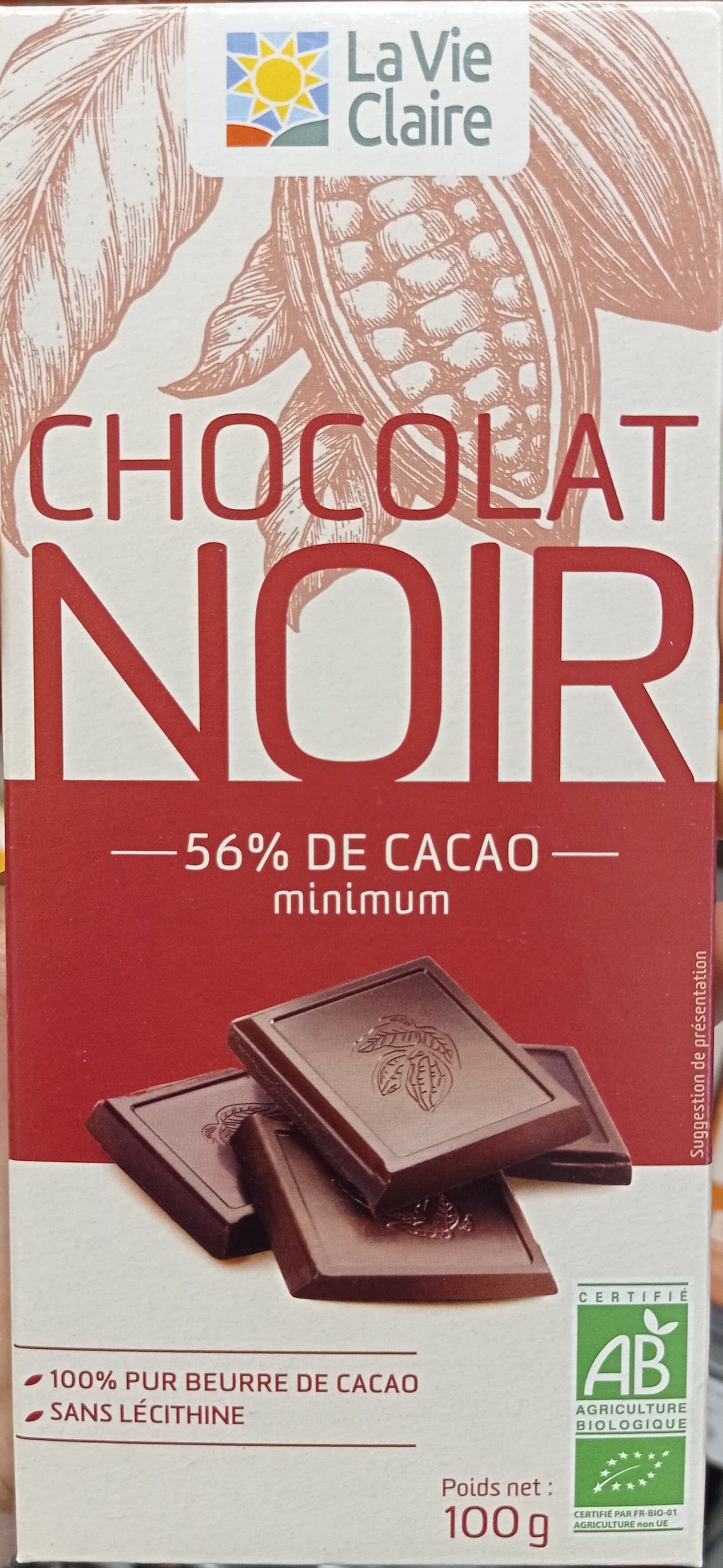 La Vie Claire Chocolat noir packshot