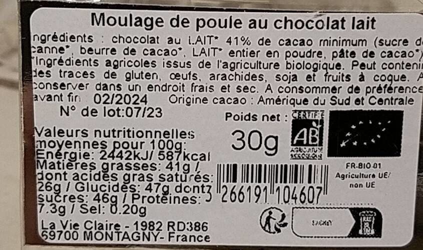 La Vie Claire Moulage de poule au chocolat au lait packshot
