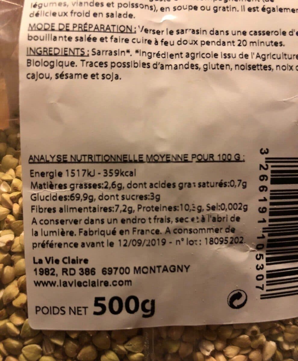 Celnat Sarrasin décortiqué packshot