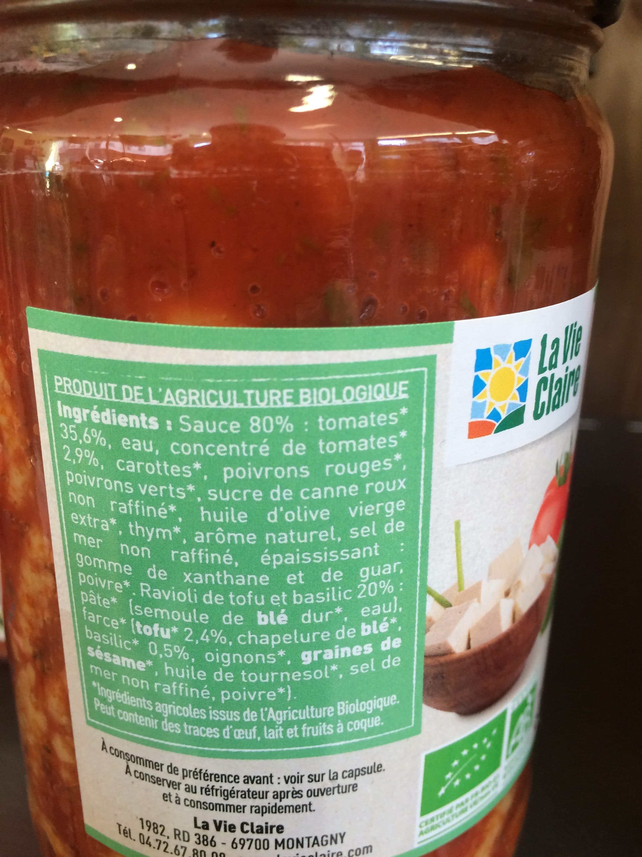 La Vie Claire Ravioli au tofu packshot