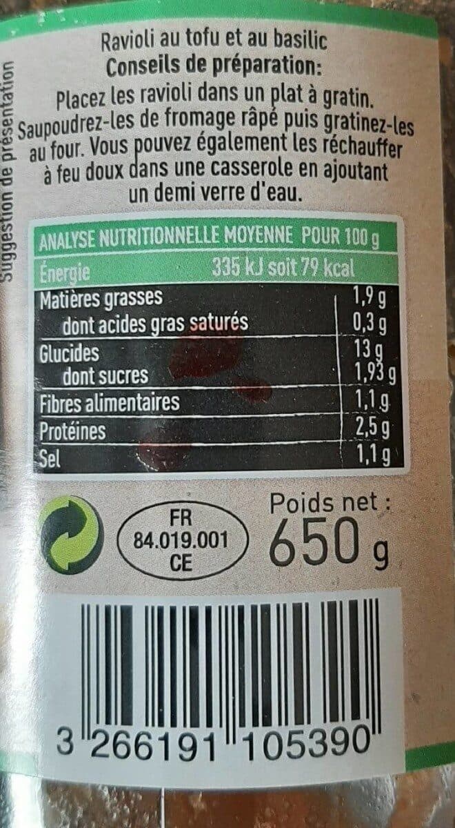 La Vie Claire Ravioli au tofu packshot