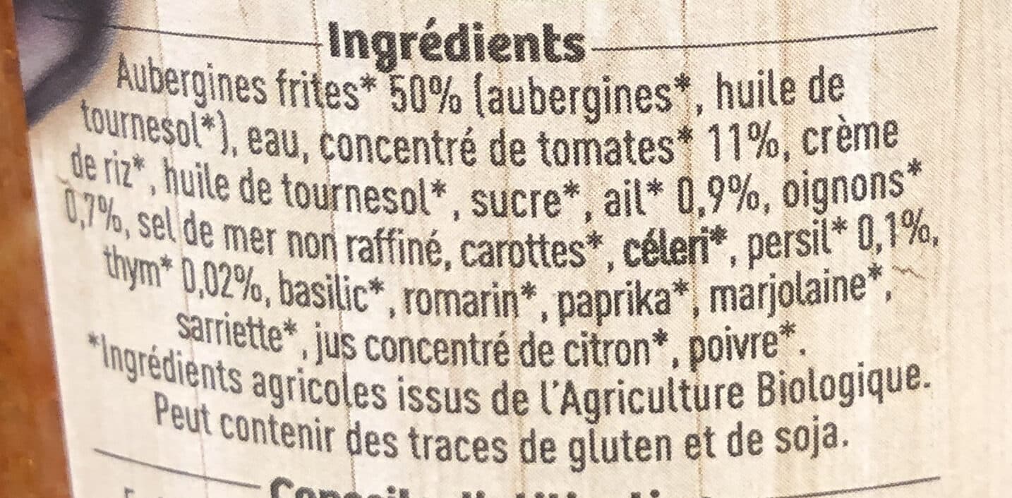 La Vie Claire Aubergines Cuisinées à la Provençale packshot