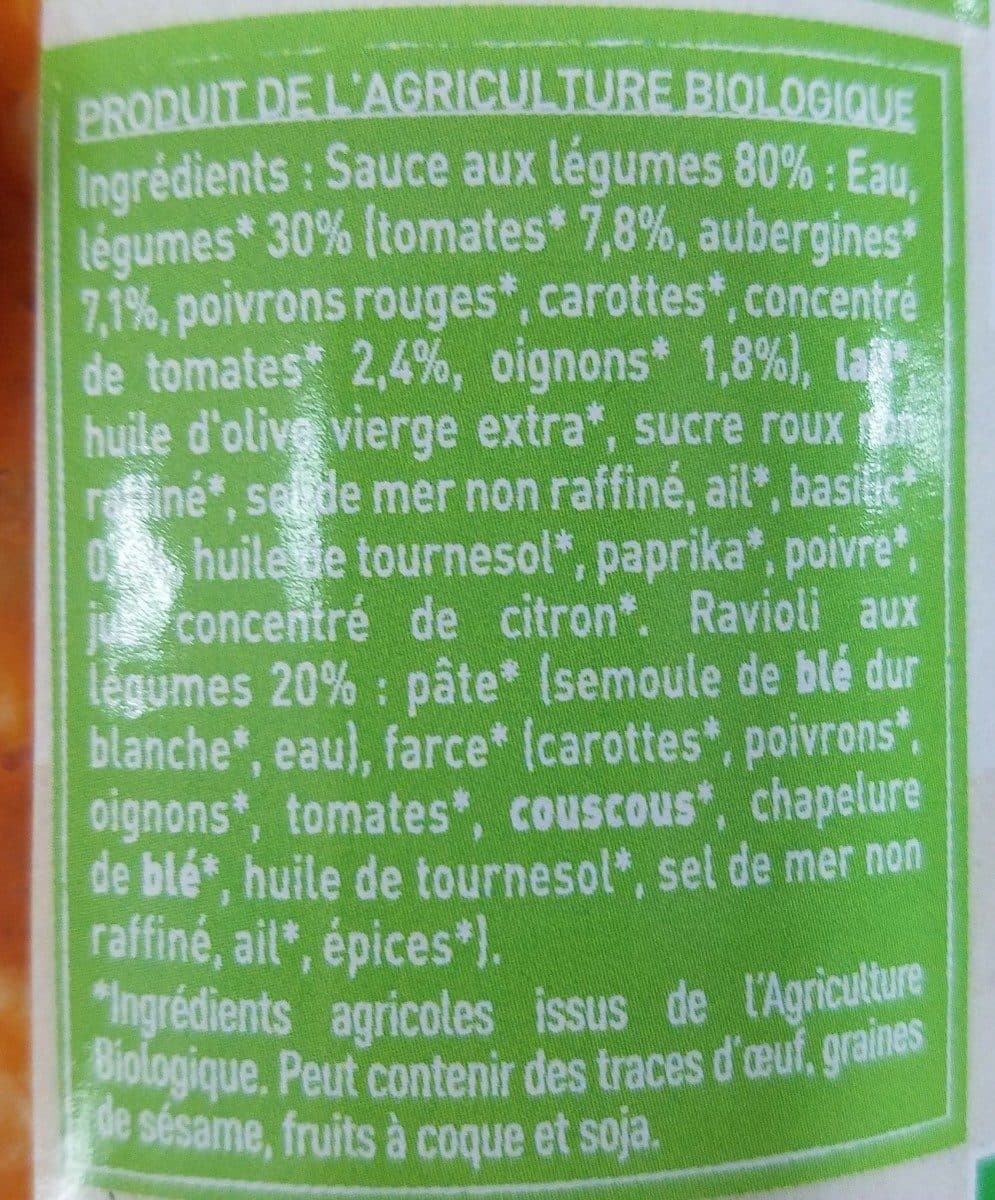 La Vie Claire Ravioli aux Legumes packshot
