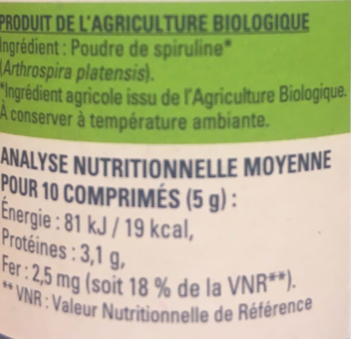 La Vie Claire Spiruline packshot