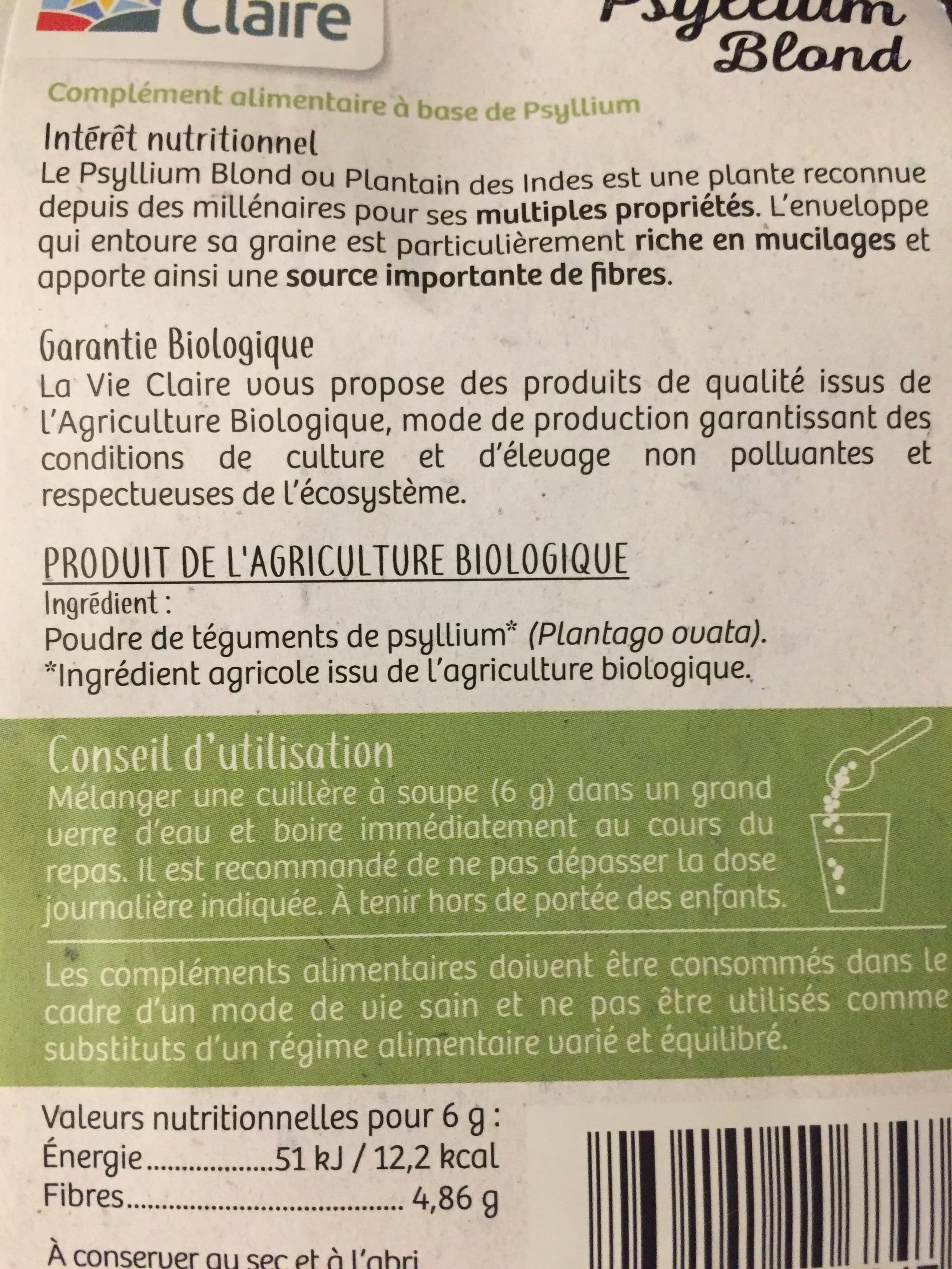 La Vie Claire Psyllium blond packshot