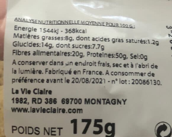 La Vie Claire Protéines de soja grosses packshot