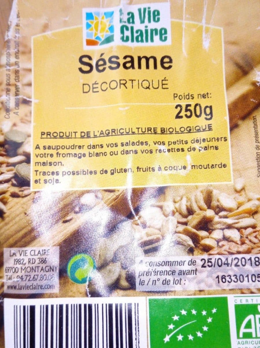 La vie claire Sésame decortiqué packshot
